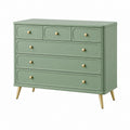 Kommode 120 x 45 x 85 cm Salbeigrün Holzwerkstoff mit 6 Schubladen Retro-Stil