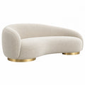 2-Sitzer Sofa 170 x 85 x 75 cm Bouclé Creme Wohnzimmer Modern