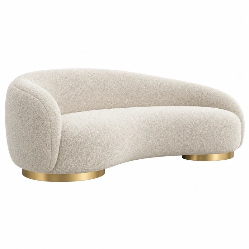 2-Sitzer Sofa 170 x 85 x 75 cm Bouclé Creme Wohnzimmer Modern