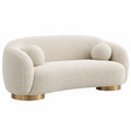 2-Sitzer-Sofa 180 x 88 x 75 cm Creme Bouclé-Stoff mit Metallfüßen im modernen Stil