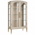 Vitrine 100 x 45 x 180 cm Holzwerkstoff Beige mit Glastüren klassisch