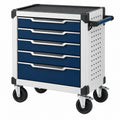 Werkzeugwagen 77 x 46 x 97 cm Stahl Blau mit 5 Schubladen und Rollen